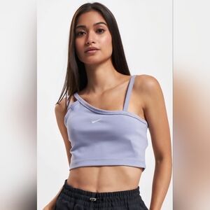Nike Womens Everyday Modern Asymmetrical Top indigo haze / oxygen purple